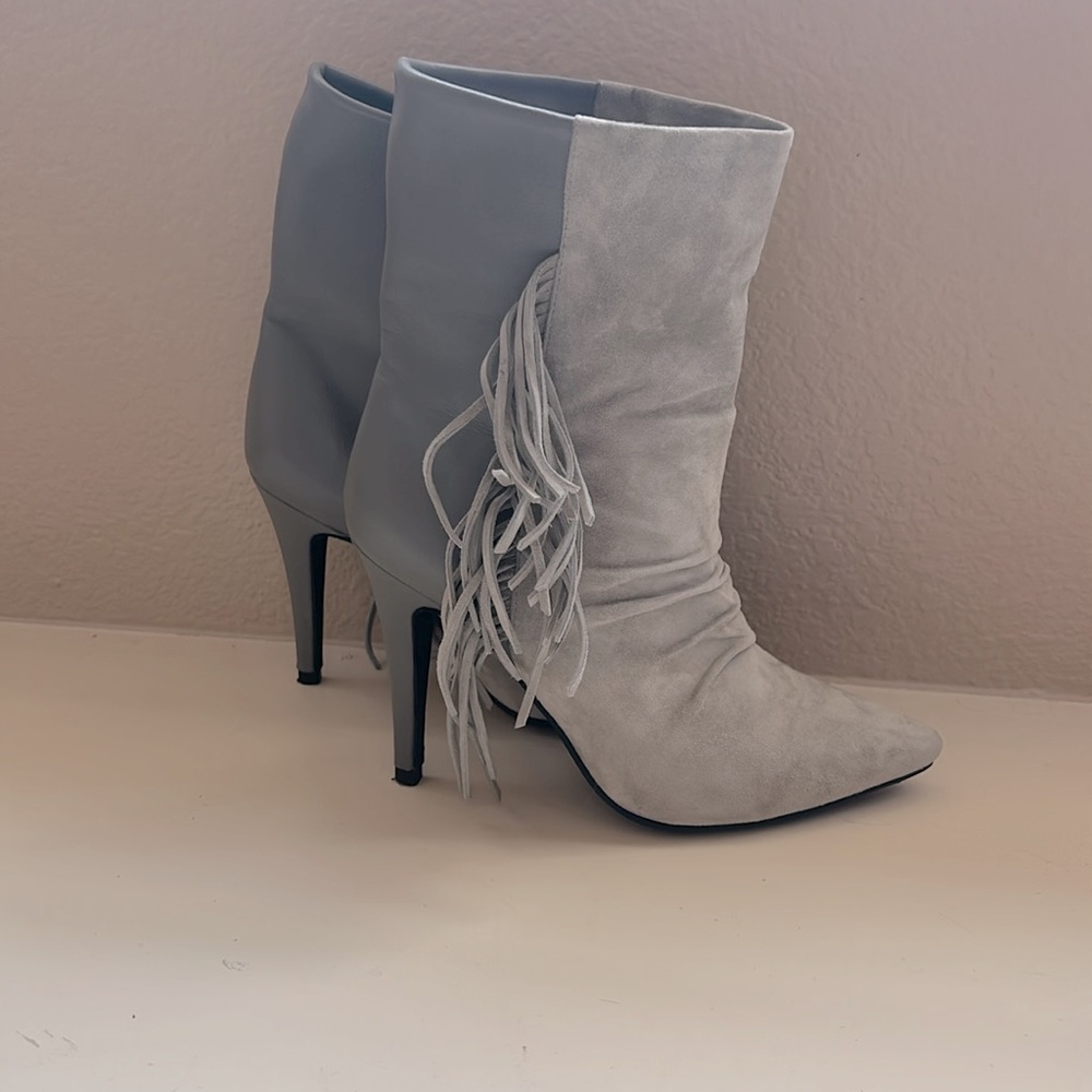 Raye Suede Boots With Fringe - image 1